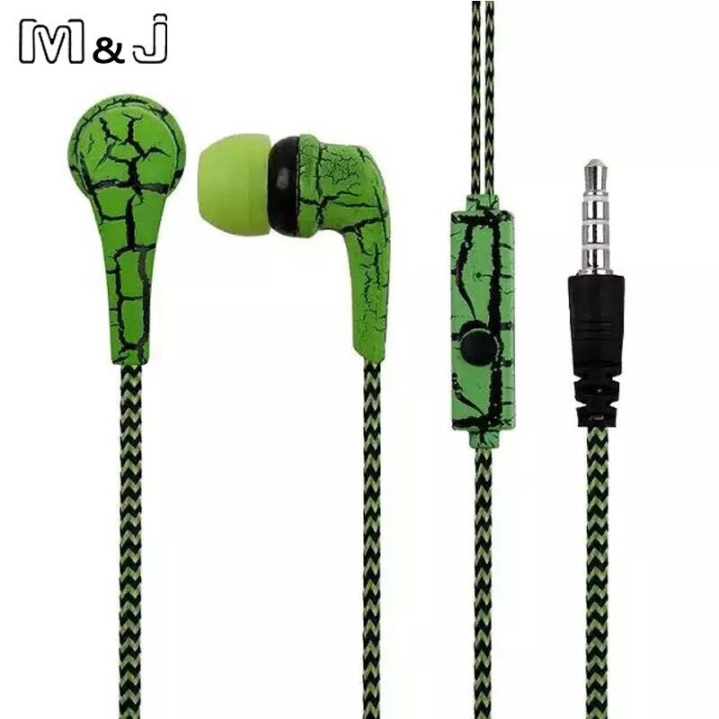 M & J-auriculares originales con de grietas en el hielo, para teléfonos móviles, con micrófono, para iPhone, Samsung, xiaomi