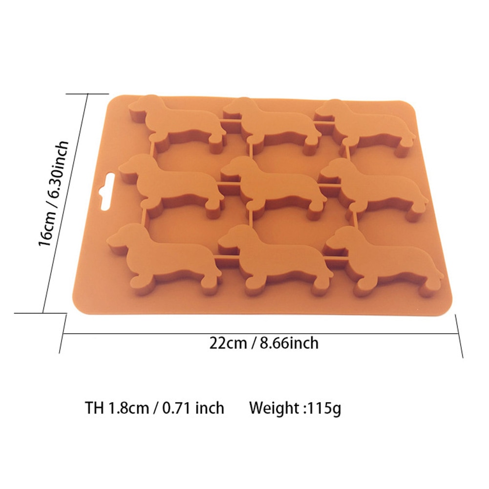 Food Grade Kitchen Utensils Thickening Dog Shaped Dachshund For Candy Making Ice Cube Tray Bar Mold DIY Silicone Accessories