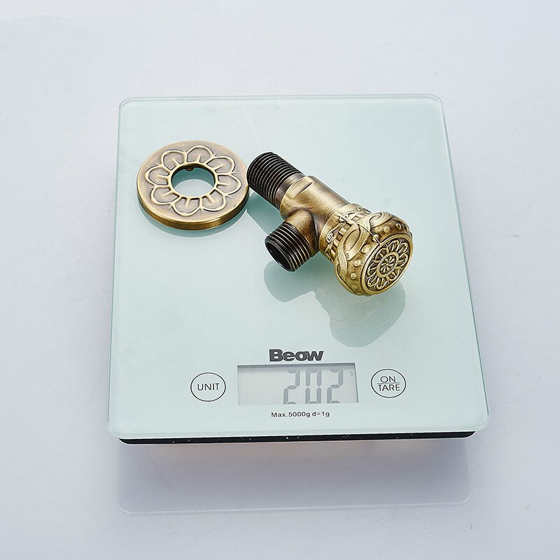 ZGRK Brass Angle Valve Water Control Valve Antique Water Tap Shower Diverter Valve Bathroom Water Fill Valve