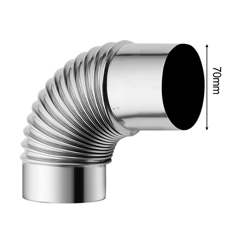 1 Uds. Tubo de codo de chimenea de 90 grados, revestimiento de chimenea curva de acero inoxidable, tubo de estufa múltiple, calentador de agua a Gas, salidas de tubo de escape: Verde