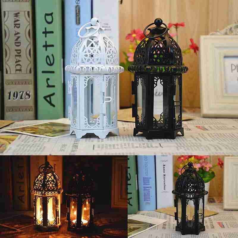 Smidesjärn glas vindljus ljusstake hängande utomhus bröllop bra för uteplats inomhus lykta fest händelser  l7 o 3