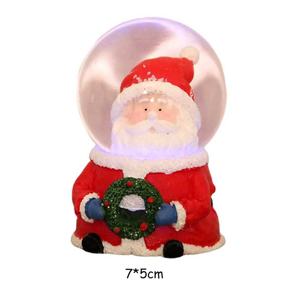 Bola de cristal para decoración del hogar, pilas de botón en miniatura, decoraciones navideñas de , esfera de cristal creativa, 7 5 5cm, artesanía: A