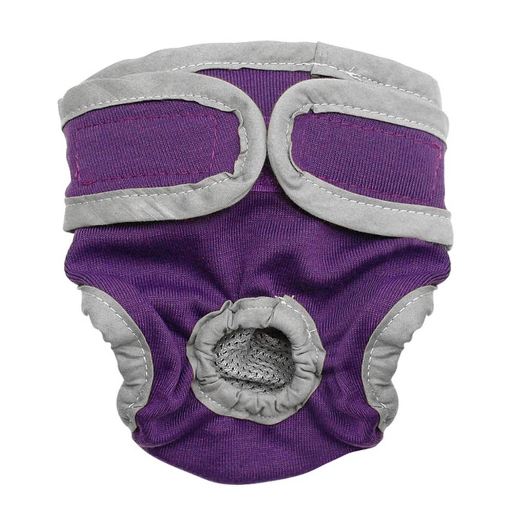 Pantalon physiologique pour chien, couche hygiénique lavable, sous-vêtements pour petits, moyens et grands chiots, pantalons pour chats: Purple / L