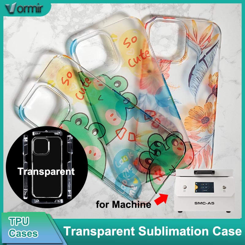 VORMIR-Coques de téléphone vierges transparentes pour machine à sublimation, protecteur de bricolage, coques simples pour iPhone 15, 14, 13, 12 Series, 5 pièces