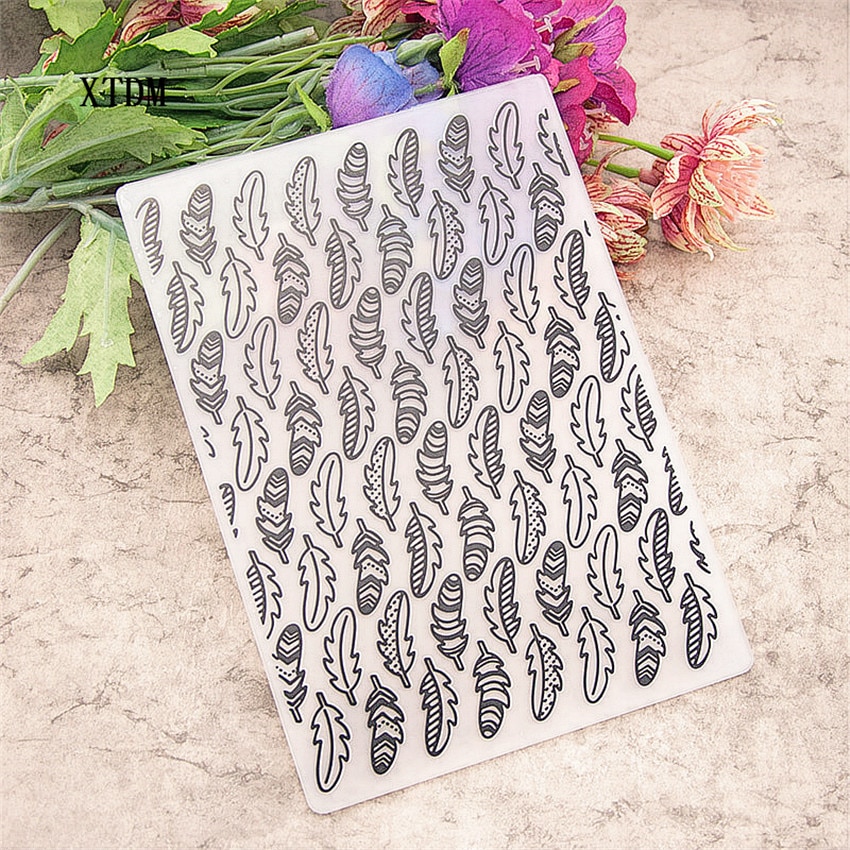 plastic feather template village craft card making paper card album wedding decoration clip Embossing folders