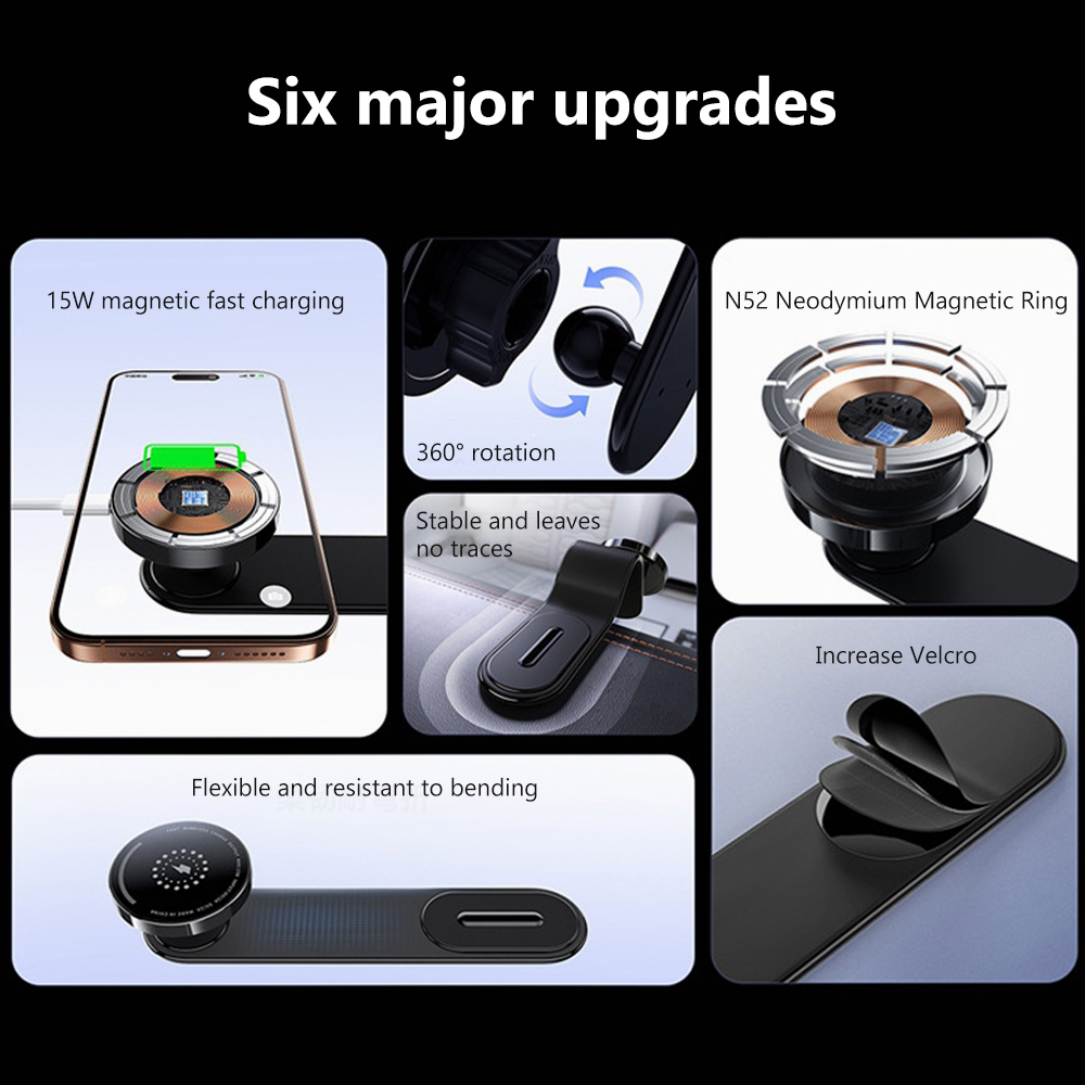 Magsafe auto draadloze oplader snel opladen autotelefoonhouder middenbediening scherm dashboard voor auto mobiele telefoon houder voor iPhone