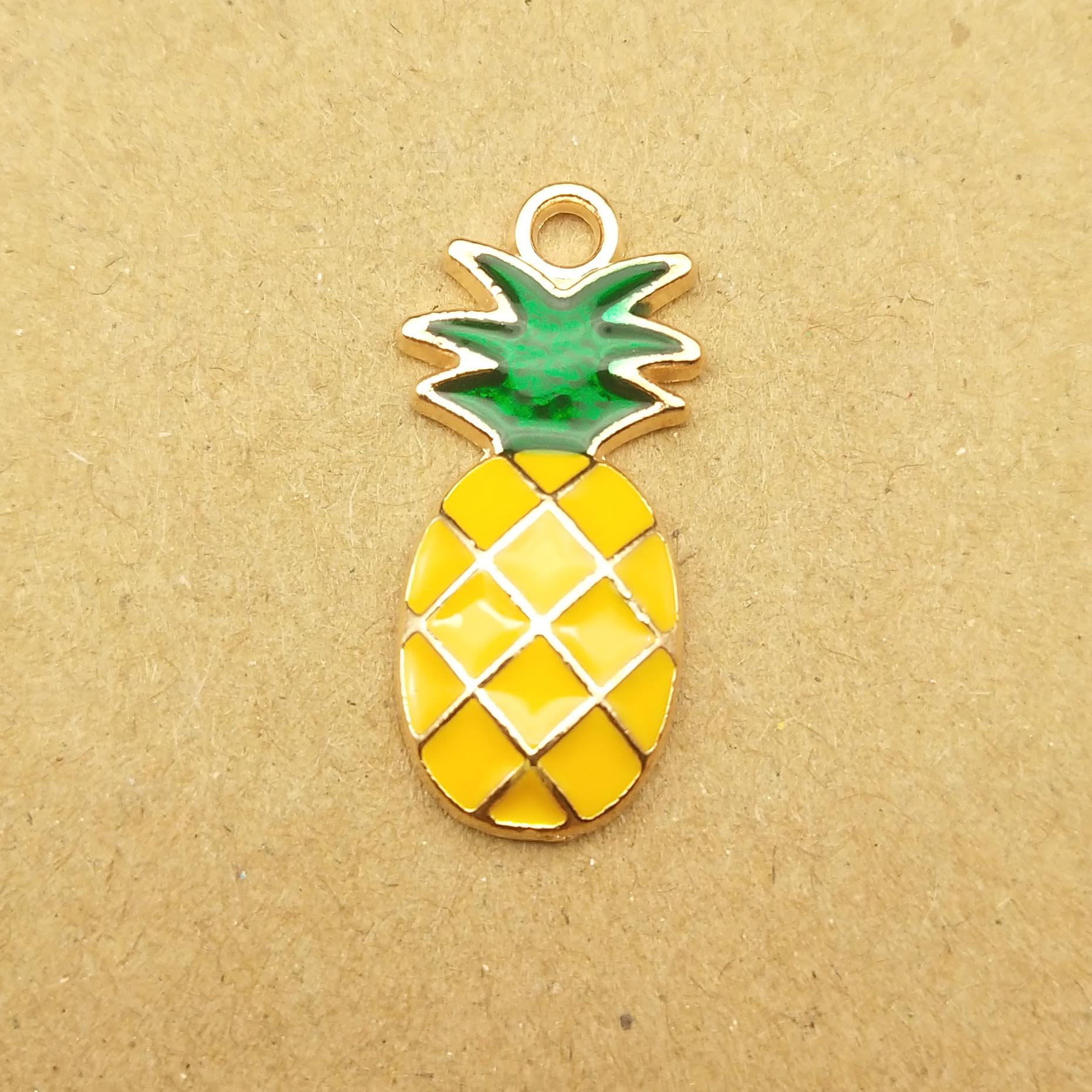 10Pcs 11X24Mm Ananas Charm Enamel Charm Voor Sieraden Maken Charm Earring Hanger Fruit Charms Mode