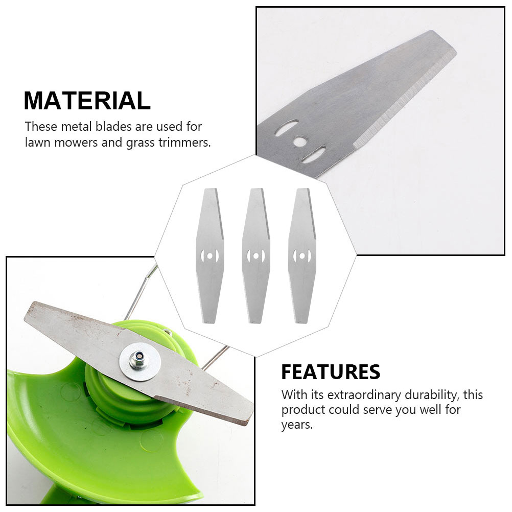 3pcs Garden Grass Trimmer Blades Mower Steel Blades Lawnmower Cutter Blades
