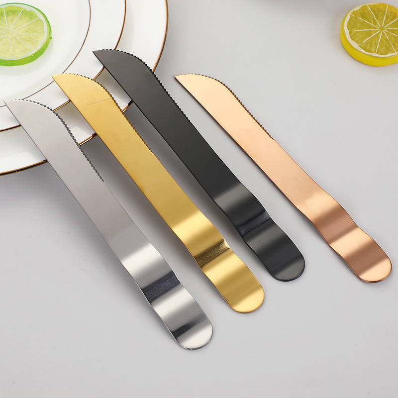 Outils à pâtisserie en acier inoxydable, ensemble de couteaux à pelle à gâteau de mariage, couteau à Pizza en or Rose, accessoires d'outils de cuisson, couteaux de cuisine 1 pièce