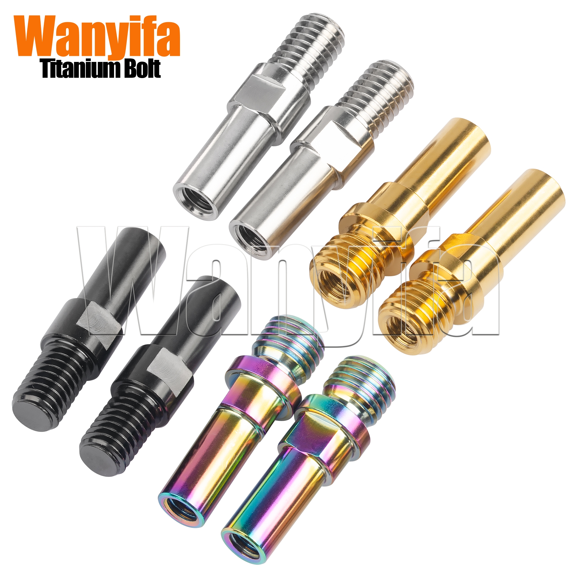 Wanyifa Titanium Alloy Bolts M8/M10 Pitch 1.25mm V Brakes Friction Wheel for MTB Part Motorcycle Bicycle Brake 2Pcs