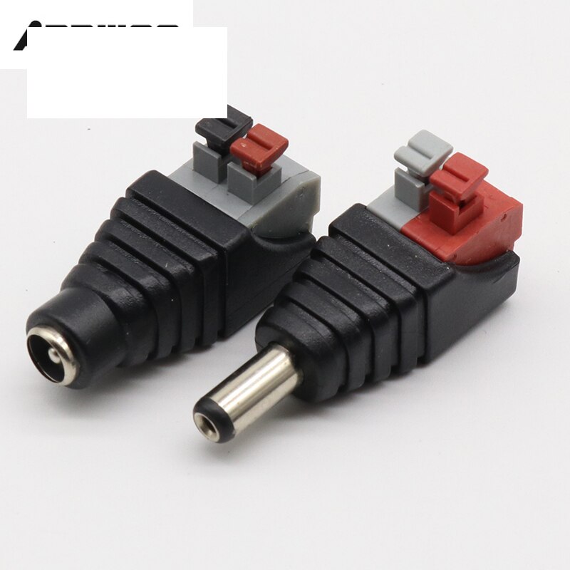 5 connecteurs mâles cc,  +5 connecteurs femelles cc, 2.1*5.5mm connecteurs d'adaptateur de prise d'alimentation cc pour 3528/5050/5730 bandes led monochromes