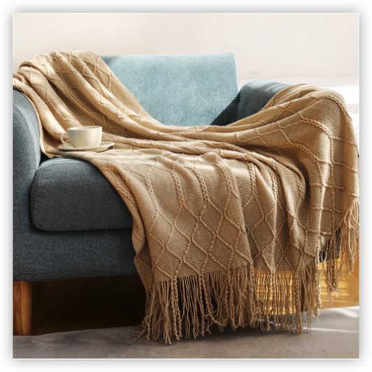 Textile City Knitted Throw Blanket Nordic Home Decorative Sofa Cover Chunky Plaid Bedspread for Winter 130x230cm: 100x150cm / Dark Khaki