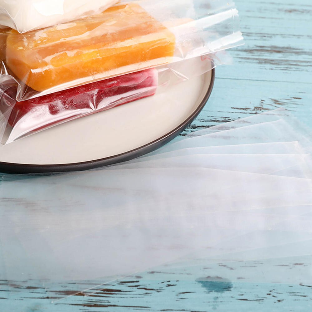 100pcs Disposable Transparent Ice Cream Plastic Bag Popsicle Bag Cake Bread Chocolate DIY Packaging
