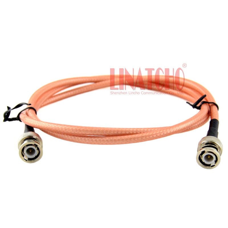 1 meter long RG142 low loss silver plate double shield jumper cable BNC male to BNC male coaxial cable