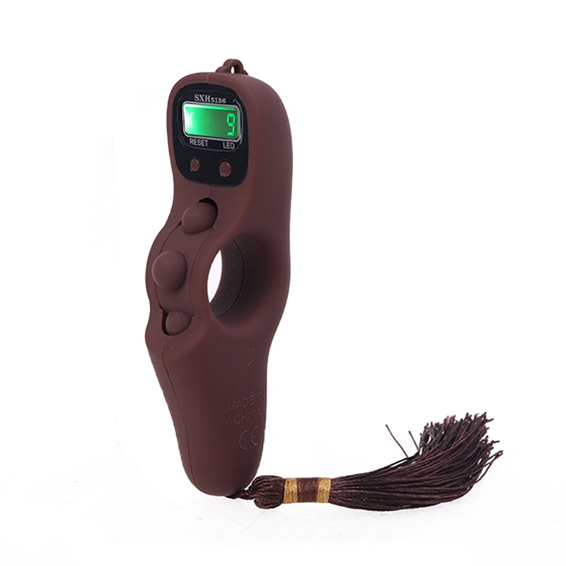 LED Electronic Handheld Tally Counter Clicker for Golf Goods Counting Lap: Brown