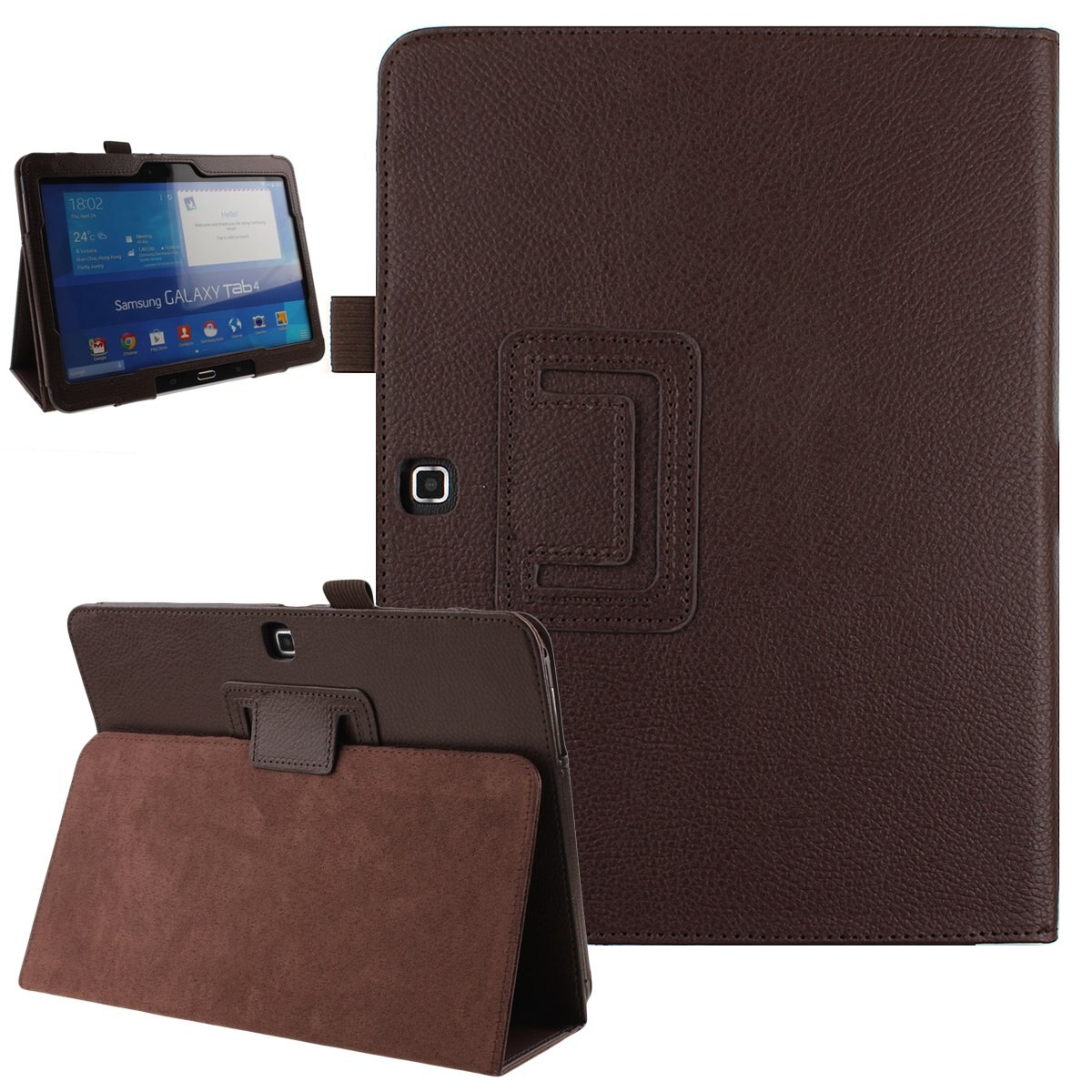 For Samsung Galaxy Tab 4 10.1 Case Foilo Stand PU Leather Cover For Samsung Galaxy Tab 4 10.1 T530 T531 T530 Tablet Funda Cases: Auburn