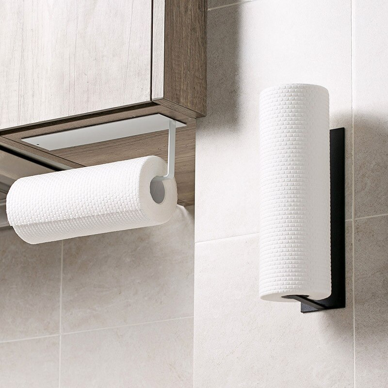 Rustfrit stål papirhåndklædeholder køkkenrulle papirholder gratis toiletpapirholder kortfattet