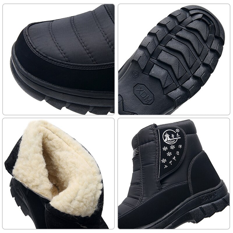 Botas de nieve cálidas para hombre, zapatos de algodón y Goma, informales, para exterior, invierno, 2022