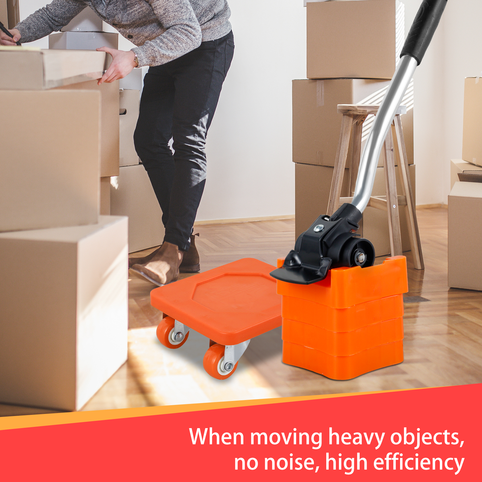 impostato di strumenti per la movimentazione di mobili Strumento per il trasporto di sollevatori di mobili per carichi pesanti Oggetti pesanti Barra a rulli con ruota mobile Utensili manuali per divano