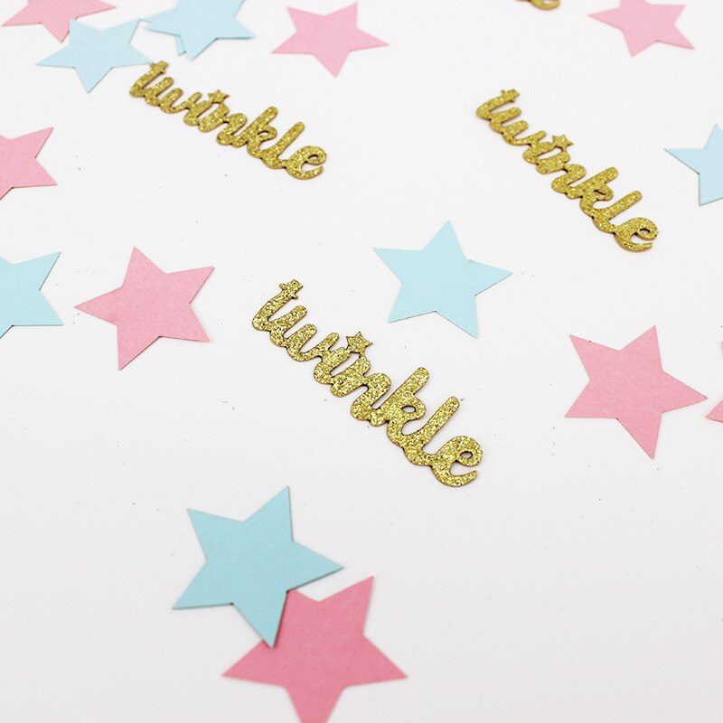 100 stuks roze gouden twinkle star papier confetti babyshower geslacht onthullen snoep gunst doos diy benodigdheden verjaardagsfeest tafeldecoratie: 04