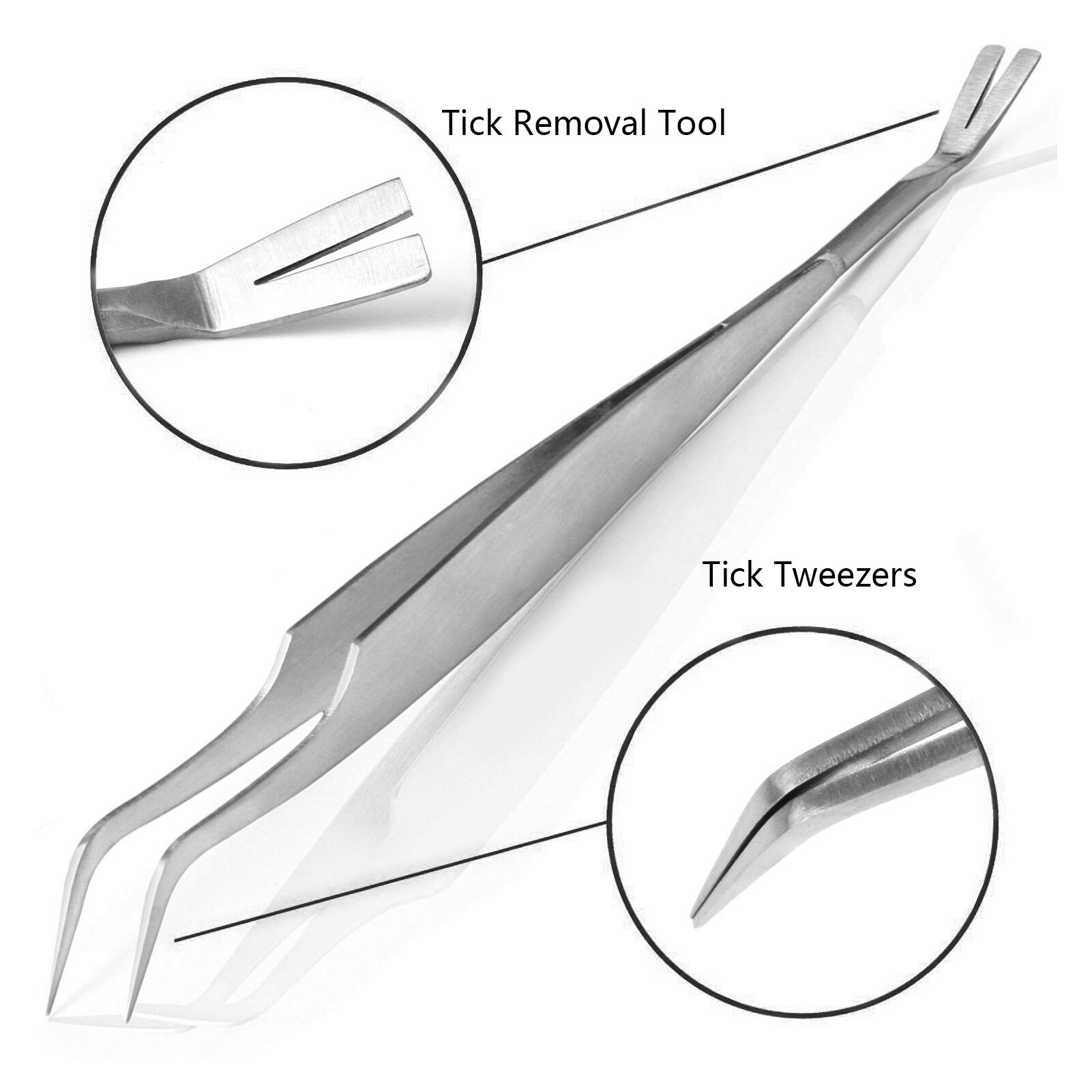 2 In 1 Rvs Tick Pincet Professionele Quick Tick Removal Tool Voor Kat Hond Mensen Dierbenodigdheden Hond Tick verwijdering
