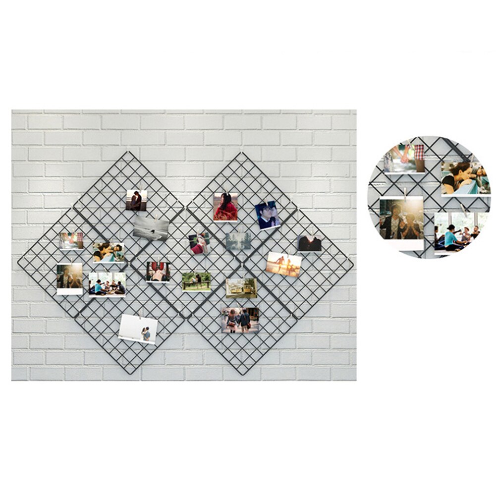 Grille murale pour photos 35x35 et 40x40, cadre en maille de fer, étagère décorative, suspension pour photographie d&#39;art