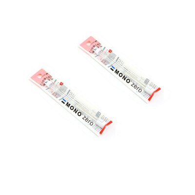 TOMBOW-Goma de lápiz ultrafina MONO Zero, revisión perfecta de Detalles/resaltado para de Manga, borrador de punta redonda/cuadrada: round refill 2 packs