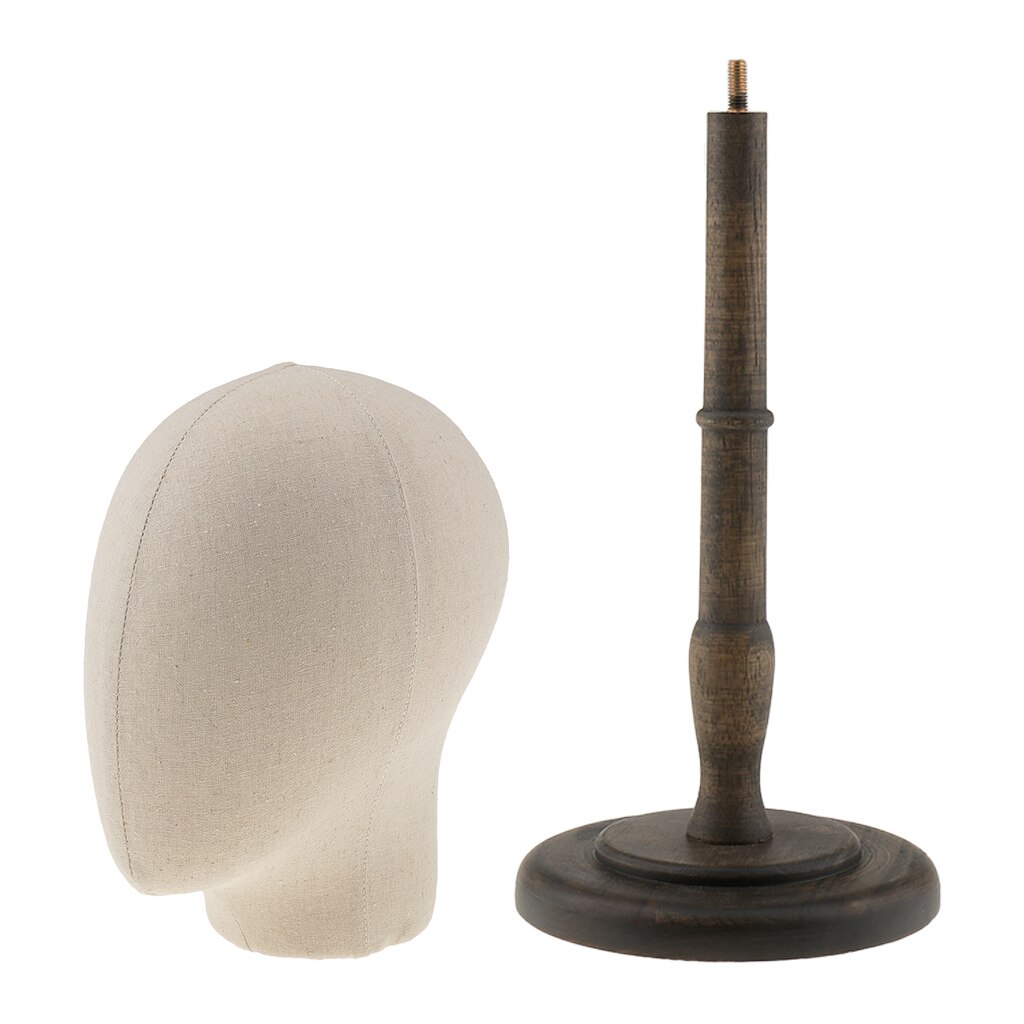 Backbayia Salon 23 Zoll Kork-Perückenkopf Mit Halterung – Aus Segeltuch, 30 Cm Hoch, Für Frisüren & Perücken