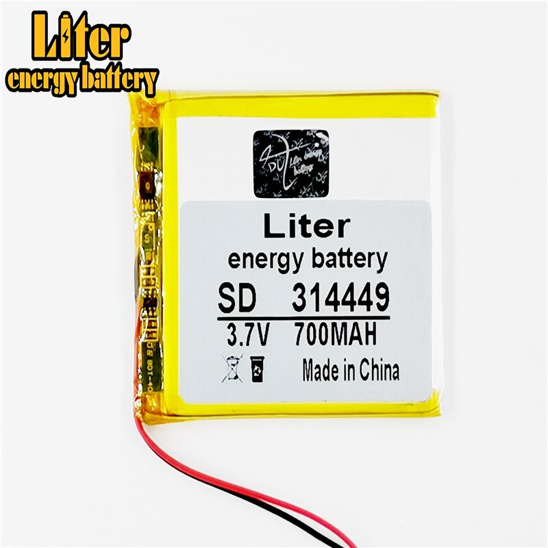 314449 3.7V 700mah Lithium polymer Battery with Protection Board For MP4 Digital Products