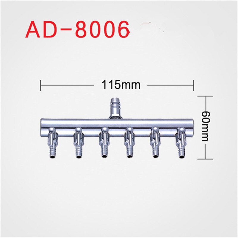 4/8mm akvaarion ilmanjakaja ilmalinja letku ilmavirran jakaja ilmaventtiilin ohjain kytkin ilmajakotukit hanat akvaarion tarvikkeet: - 6 tapa