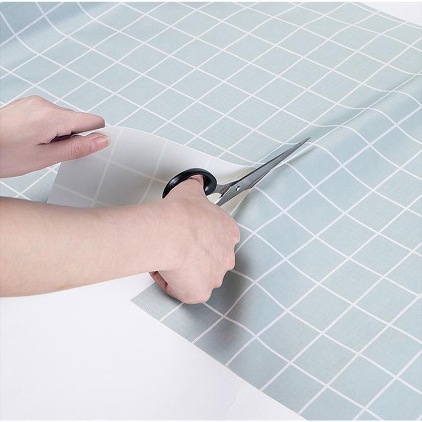 Decorative Drawer Shelf Liner Waterproof Cabinet Liner Non-Adhesive 3 meters: Blue Grid