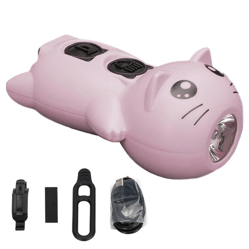 Cycle Headlights Cat Cycling Flashlight Rechargeable Electric Cycle Light Bright Cycling Safety Light With Horn Waterproof For