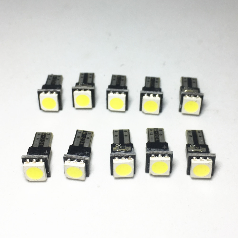 Bombilla LED T5 para tablero de instrumentos de coche, 1 LED smd 5050, para tablero de instrumentos, blanco, rojo, azul, amarillo, verde, CC de 12V, 10 Uds.