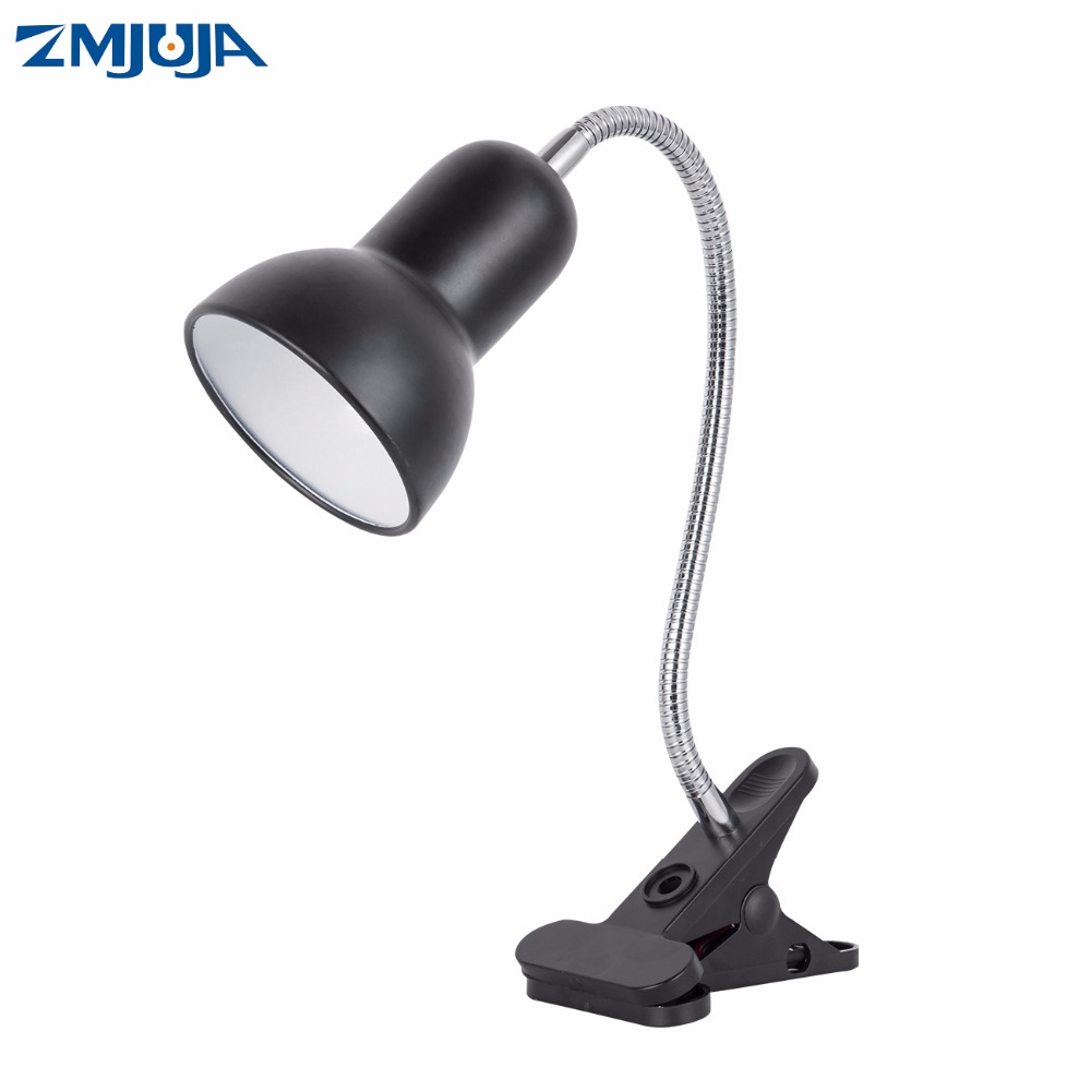 Adjustable Reading LED Desk Lamp E27 Light Holder With Clip Switch,360 Degree Twisted Flexible Metal Tubing led Table light