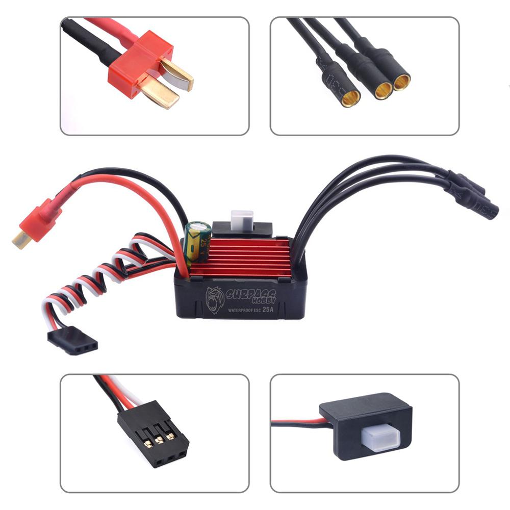 Surpass Hobby COMBO KK Waterproof ESC Brushless Motor 2435 3300/4500/6100KV with 25A ESC 2.6KG Servo for 1/16 1/18 RC Racing Car