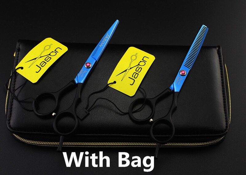323# 5.5'' Brand Jason TOP GRADE Hairdressing Scissors 440C Barbers Cutting Scissors Thinning Shears Hair Scissors: One Pair With Bag