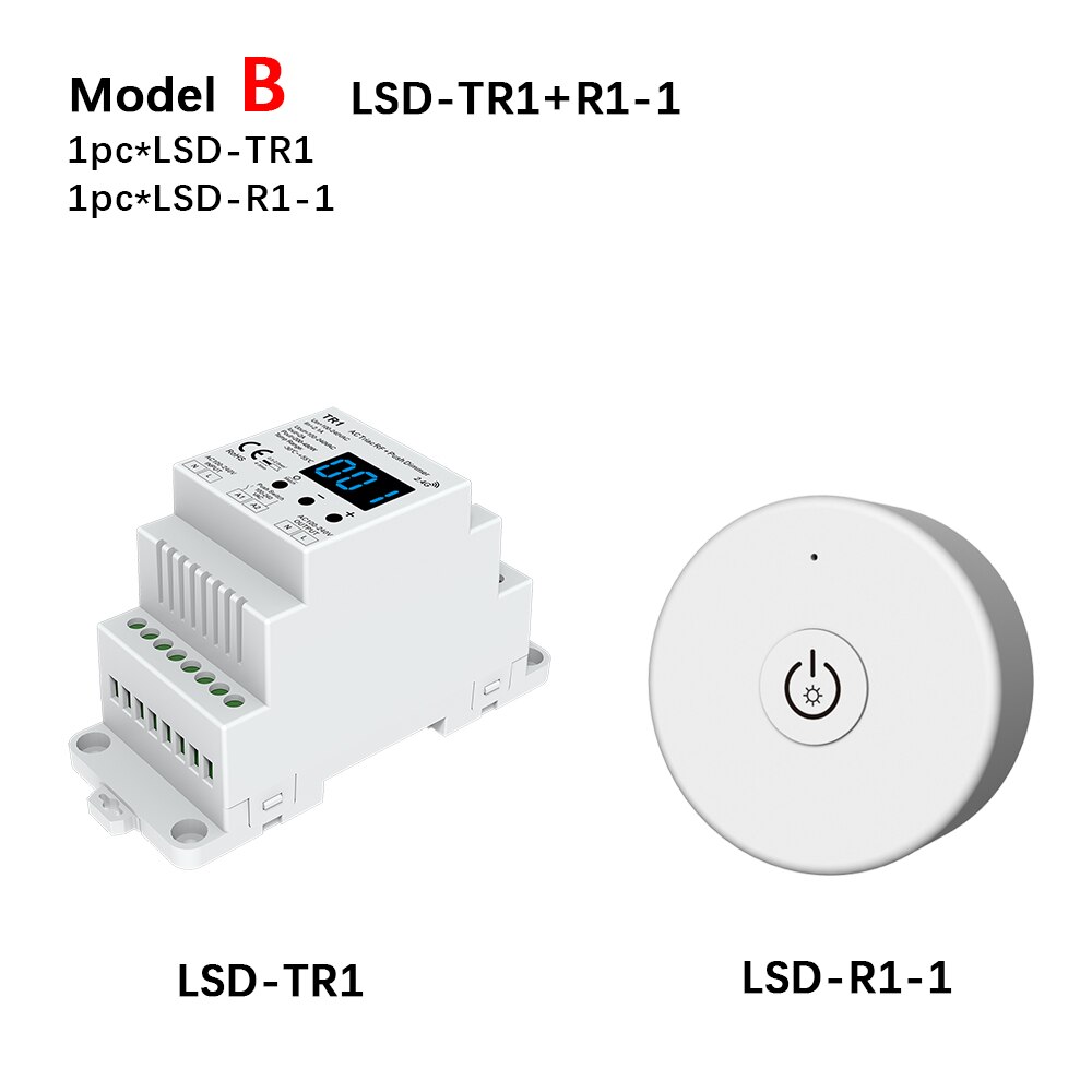 AC Triac LED Dimmer 220V 230V 110V Wireless RF 2.4G Remote Control Dimmable Push Switch Smart Wifi Dimmer Switch LED Lamp Bulb: Model B