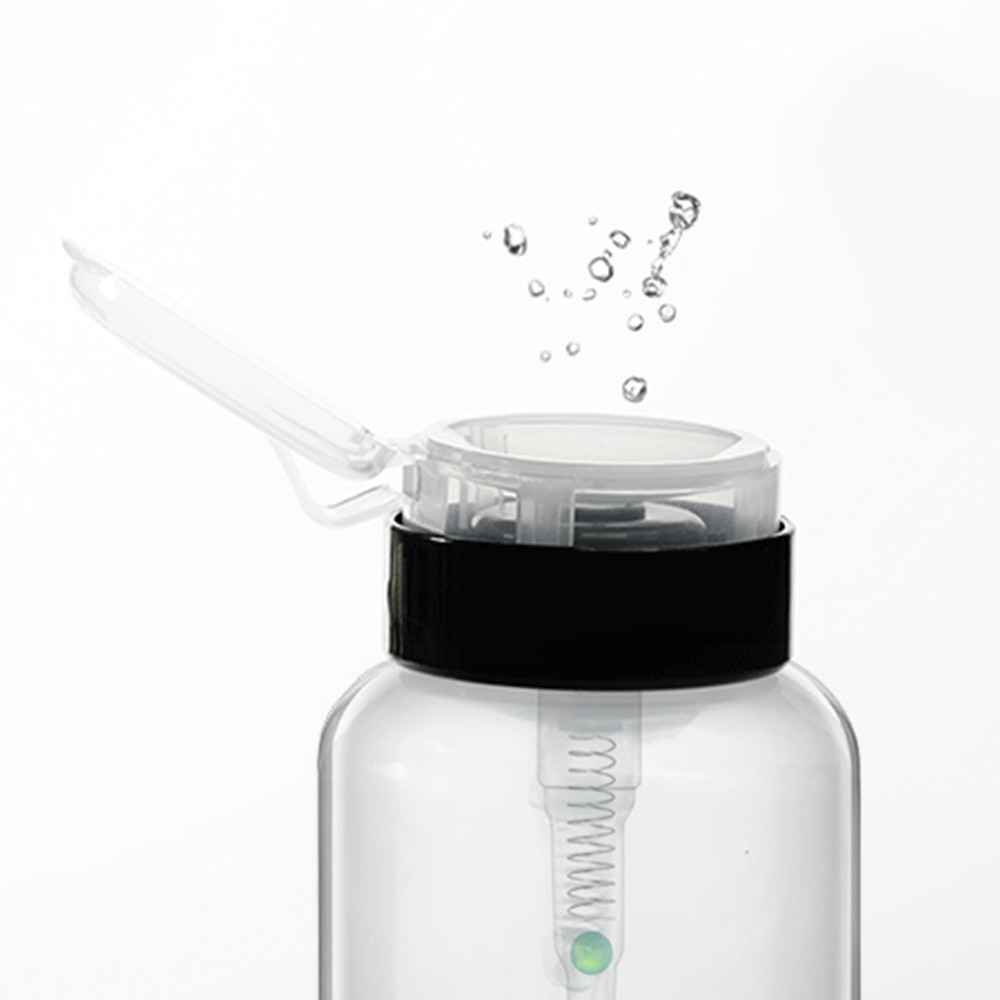 200ml Nagellak Lege Plastic Fles Alcohol Liquid Remover Pomp Water Dispenser Fles Nail UV Gel Cleaning Tool