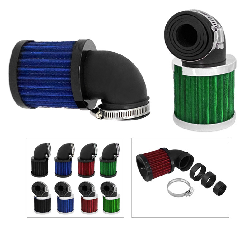 28–48 mm Universal--Motorrad 90 ° Biege Luft Aufnahme Filter Reiniger Schmutz Fahrrad BobberChopper Cafe Rennfahrer alt Schule