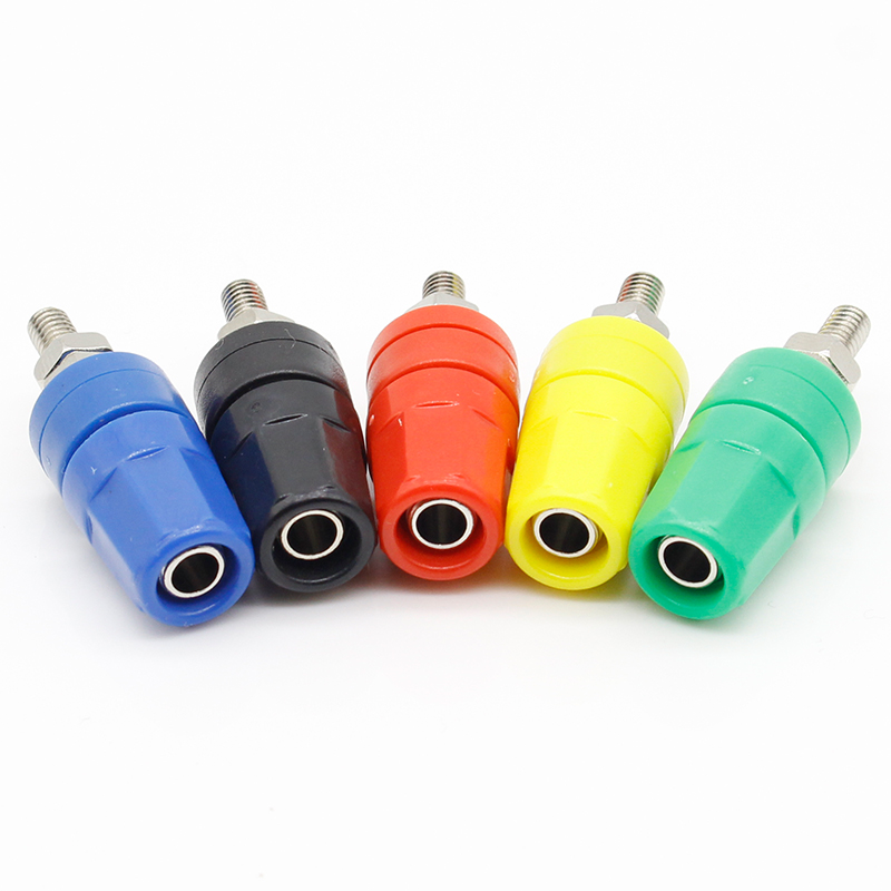 5Pcs M4X36 Pure Copper Terminal 4Mm Banana Jack Socket 20A Binding Post Banana Plug Connector