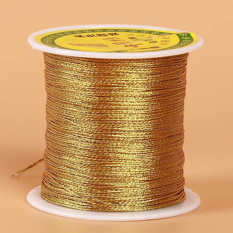 Corde à nœud chinois en or et argent, fils pour Machine à coudre, artisanat, fil pour mariage, ligne de corde de noël: WHITE