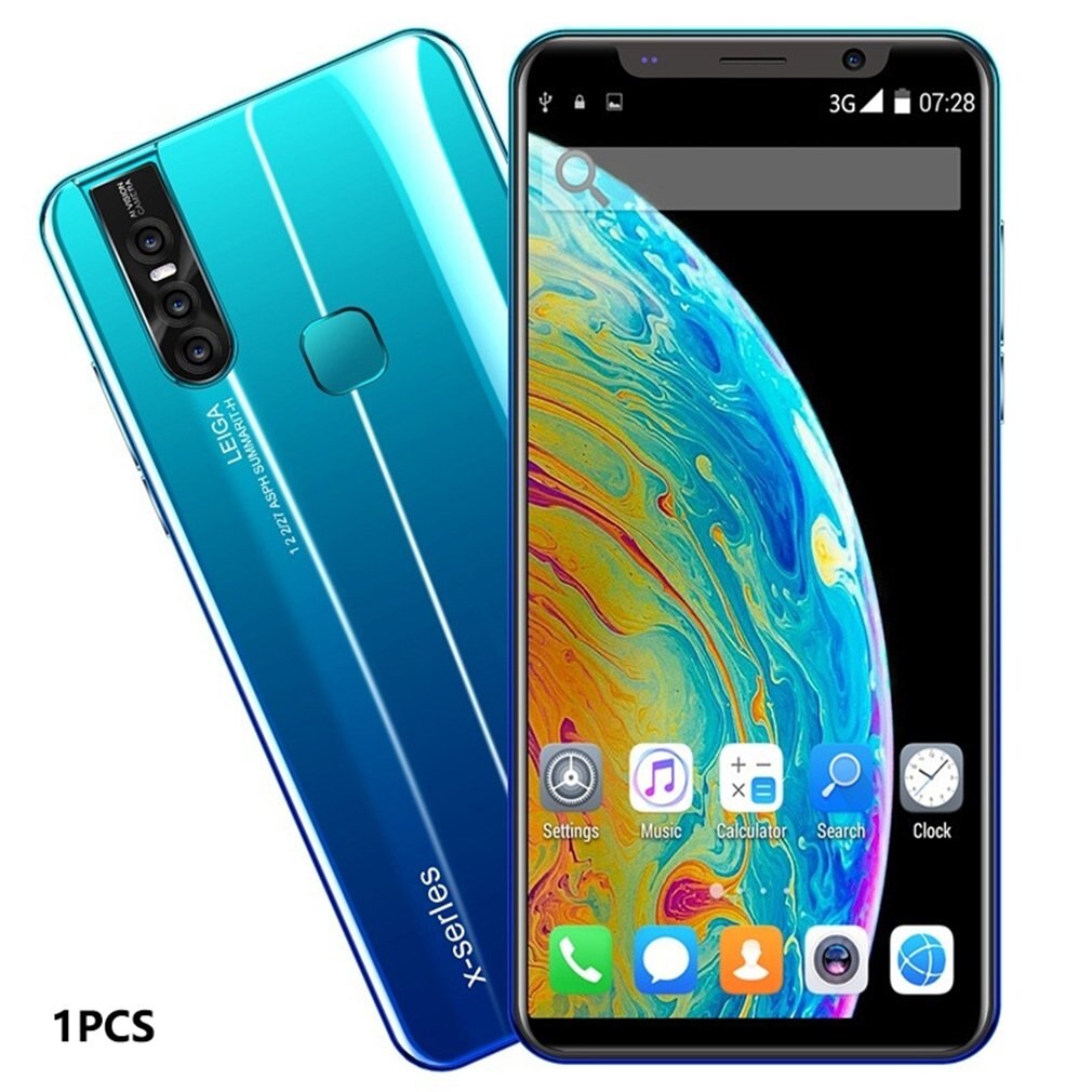 SmartphoneX27PLUS 5.8 pollici smart phone grande schermo Unicom 3G Del Telefono Mobile 512MB + 4GB 8 Millon Anteriore macchina fotografica: US blue