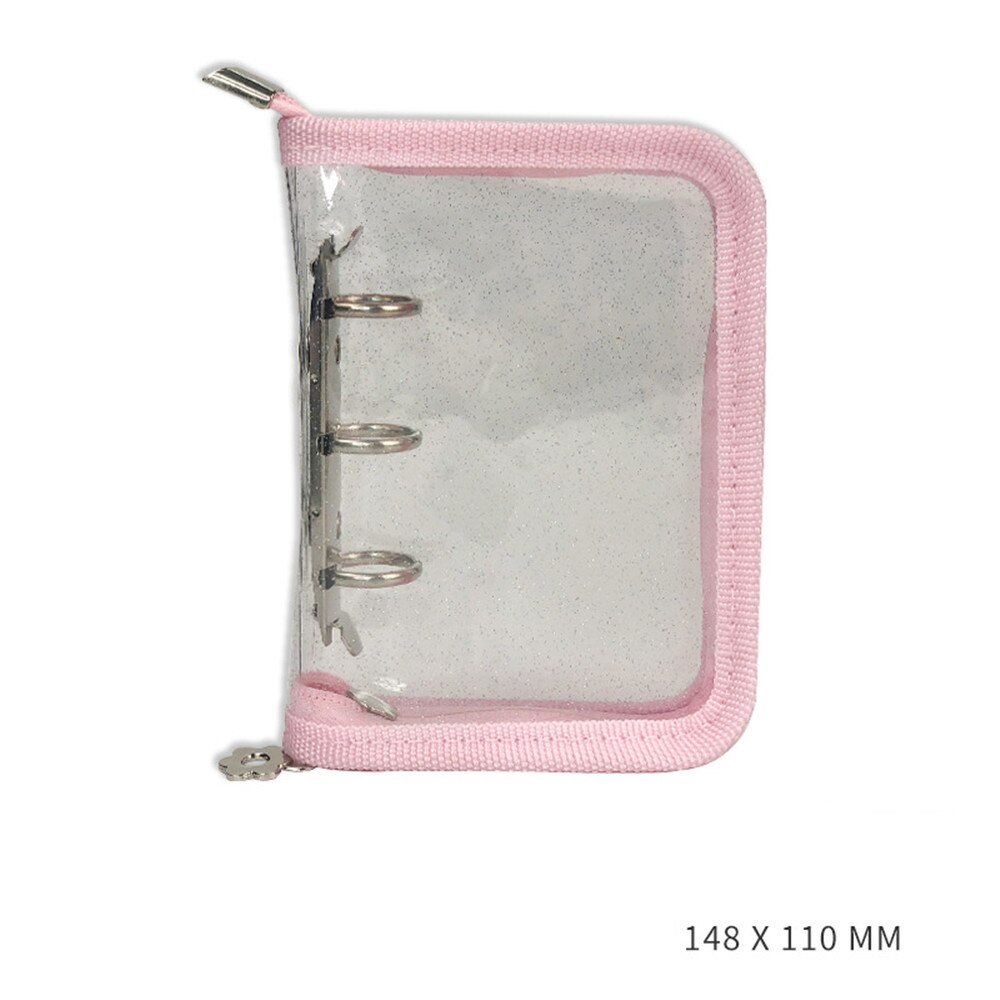 3 Holes Loose Leaf Notebook Cover Cute Binder Ring Hand Book DIY Binder Notebook Cover Diary Agenda Planner School Stationery: pink