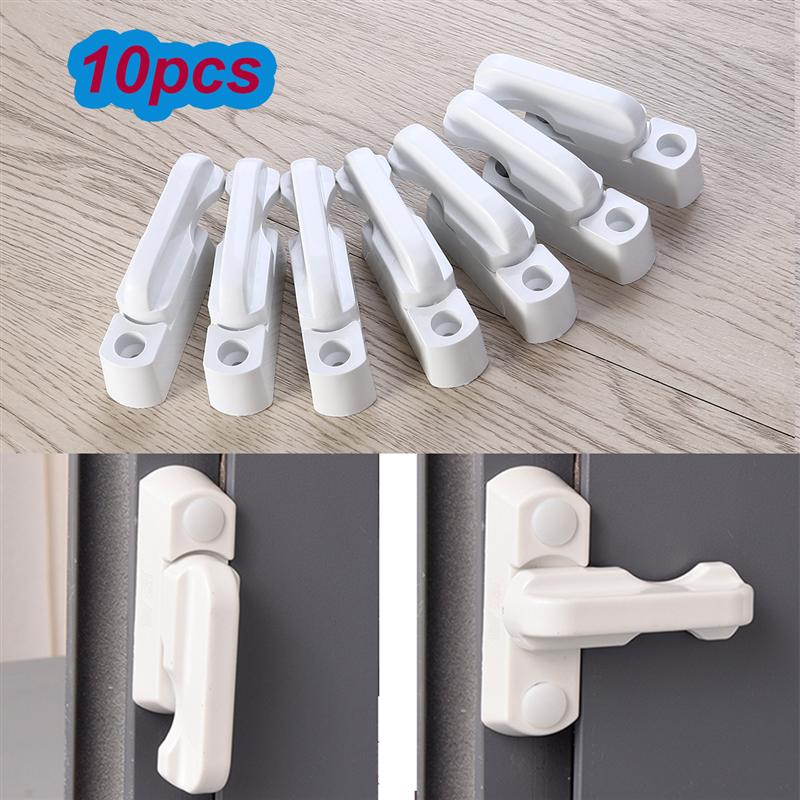 10pcs Window Lock Extra Security UPVC Window Lock Plastic UPVC Windows Door Sash Jammers Extra Security Lock