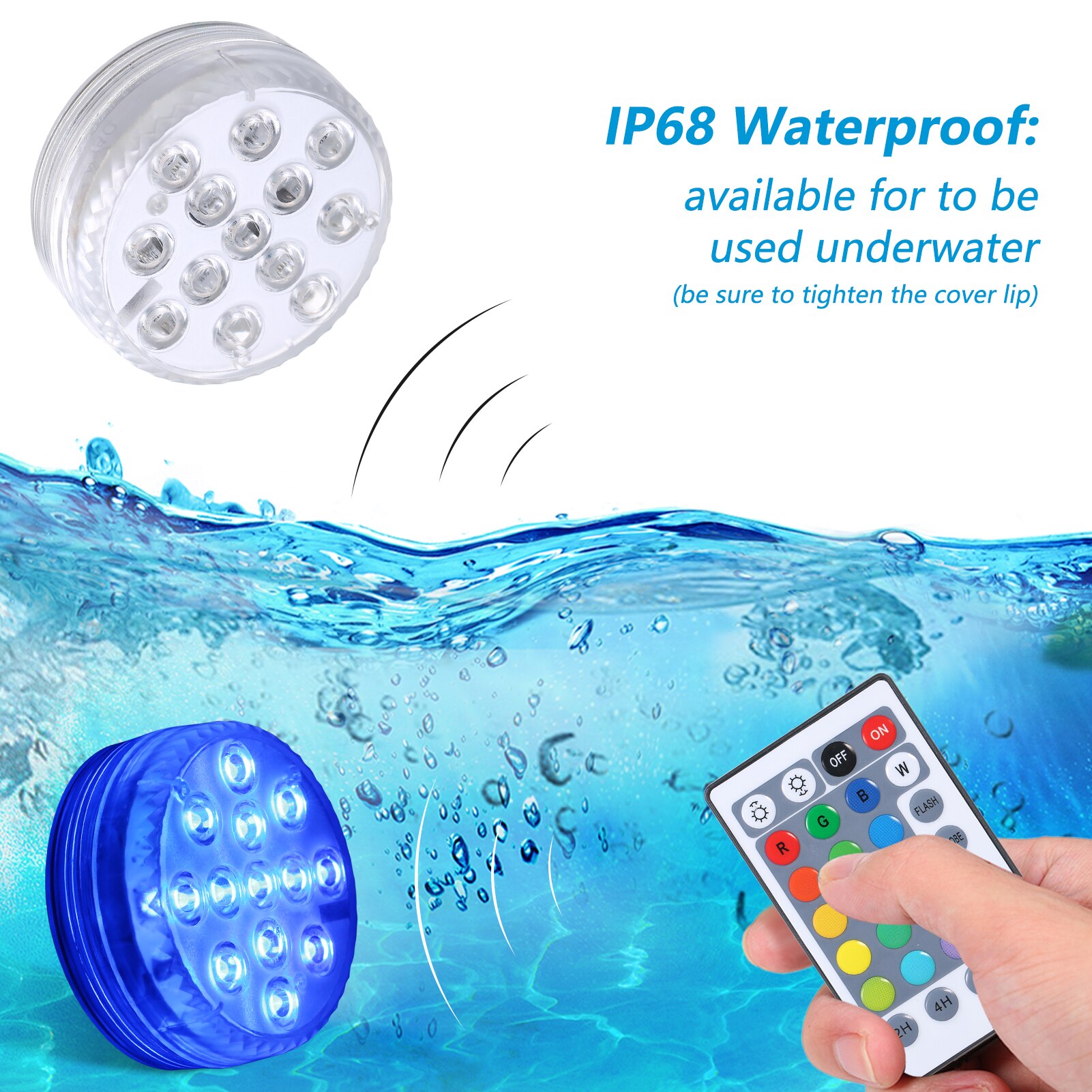 16 Colors Submersible Led Lights With Magnet and Suction Cup Pond Fountain Underwater LED Night Light for Vase,Fishtank