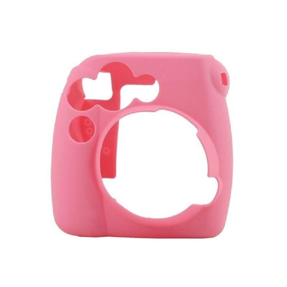 Kleurrijke Camera Gevallen Geschikt Voor Polaroid Fujifilm Instax Mini 8/8 + 9 Carrying Opslag Cover Bag Zacht Siliconen Huid Beschermhoes: Roze