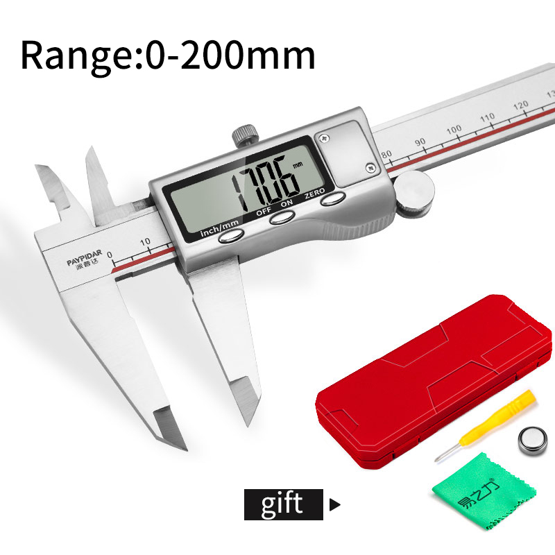 Dial Caliper 150mm Digital Vernier Caliper 300mm Lcd Digital Electronic Measure Gauge Metal Caliper Stainless Steel: 200mm