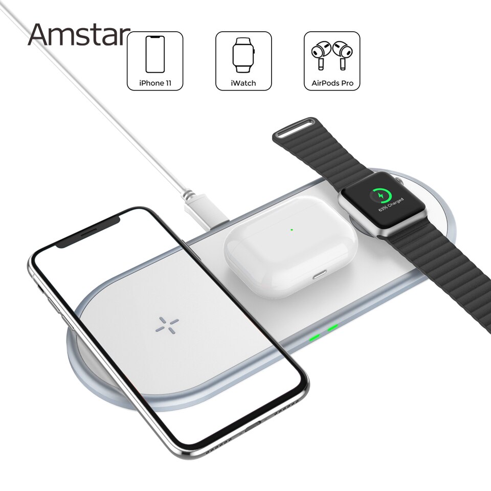 Amstar 3 in 1 10W Drahtlose Ladegerät für iPhone 12 11 Pro Max 12 Mini AirPods Pro Drahtlose Lade pad für Apple Uhr 6 5 4 3 2