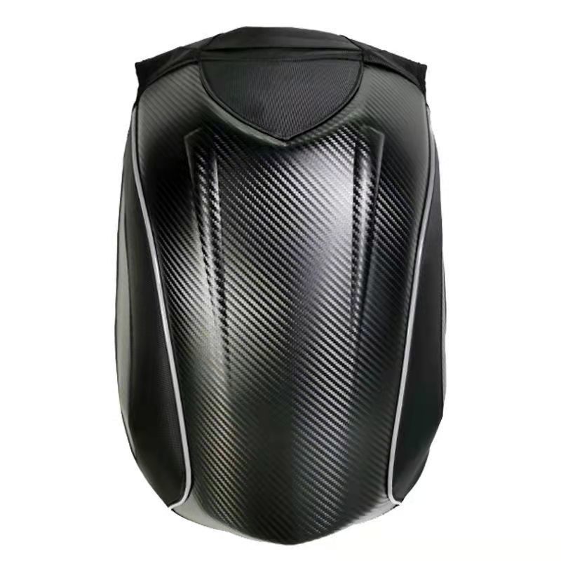 48L Expandable Waterproof Motorcycle Hard shell backpacks MX Motocross carbon fiber backpack Moto Racing bags Computer bag LOGO: black