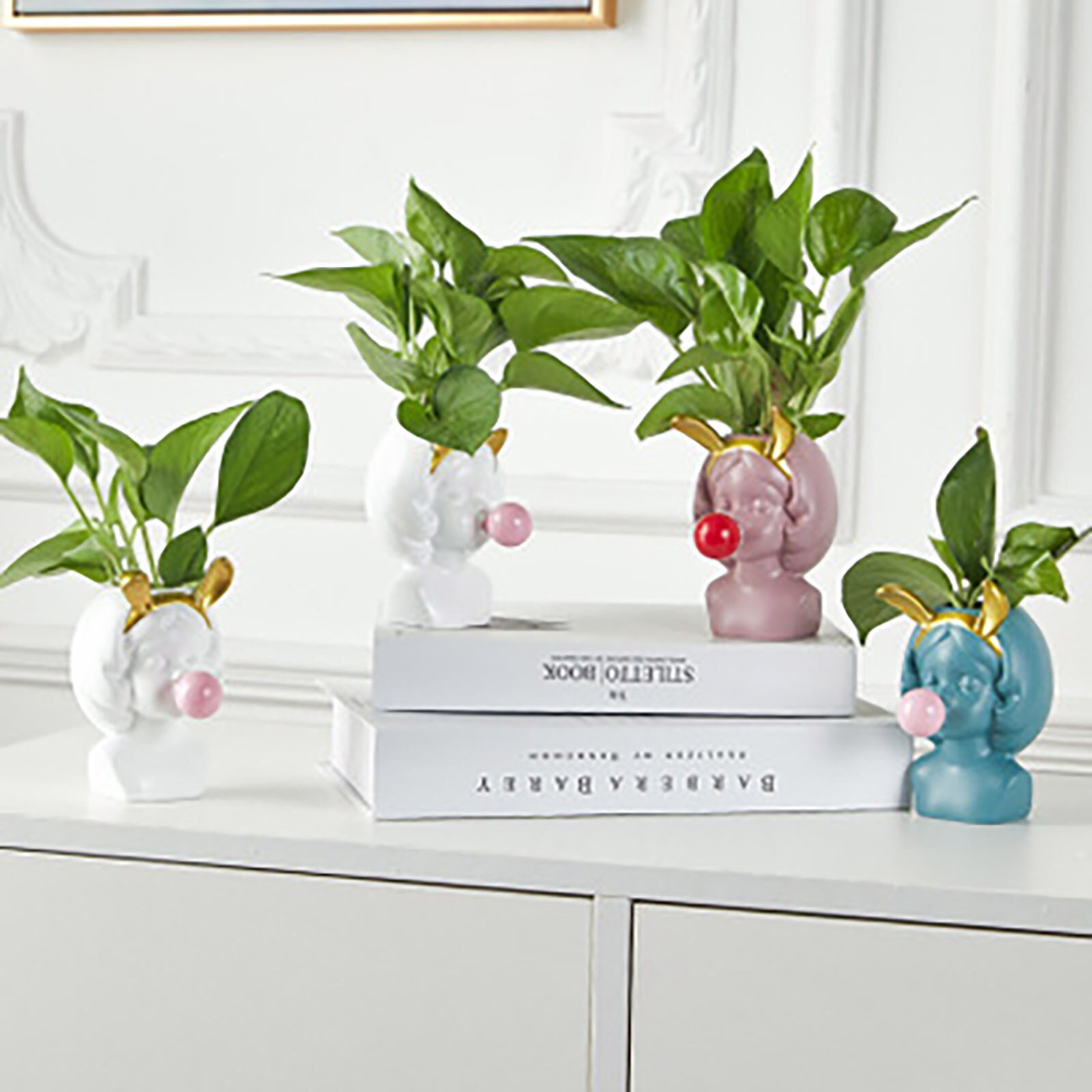 1/3Pc Meisje Bellen Blazen Vaas Novelty Cute Girl Succulent Planters Pot Desktop Vaas Decoratie Home Decor Micro landschap Ваза